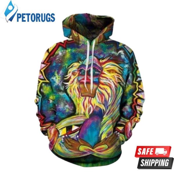 Meditating Rafiki Trippy 3D Hoodie