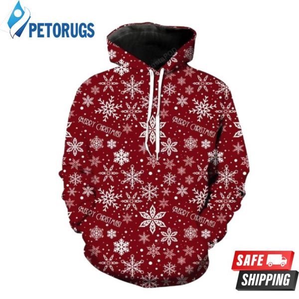 Merry Christmas Snowflakes 3D Hoodie