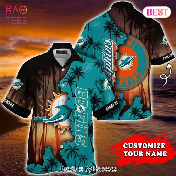 Miami Dolphins Hawaiian Shirts tropical island personalized