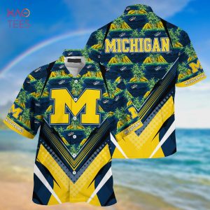 Michigan Wolverines  Summer Hawaiian Shirt And Shorts