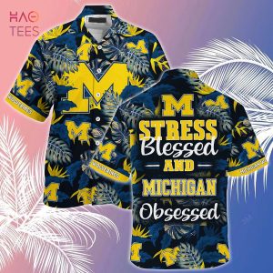 Michigan Wolverines  Summer Hawaiian Shirt And Shorts