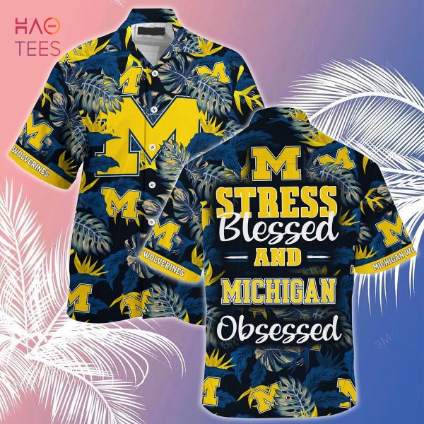 Michigan Wolverines  Summer Hawaiian Shirt And Shorts