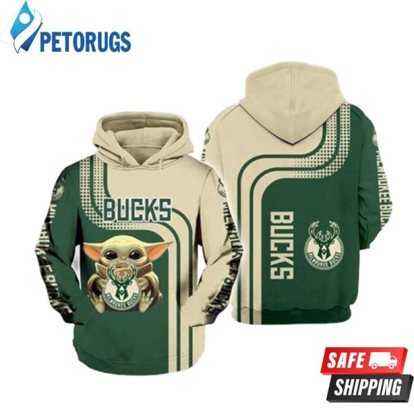 Milwaukee Bucks Baby Yoda 3D Hoodie