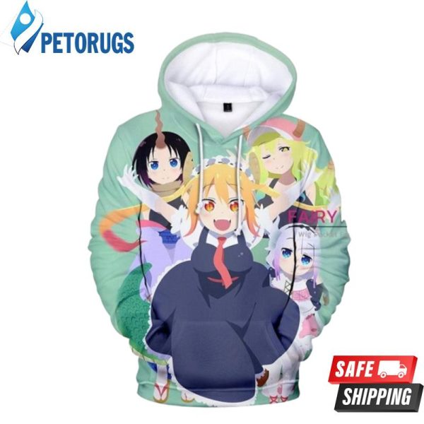 Miss Kobayashi Dragon Maid Kanna Kamui Tooru Elma Quetzalcoatl 3D Hoodie