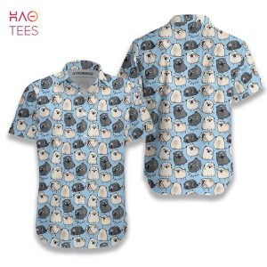 NEW Pug Poses Blue Shirt For Men Hawaiian Shirt