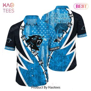 NFL Carolina Panthers Hawaiian Shirt Graphic American Flag Print This Summer Gift For Fans