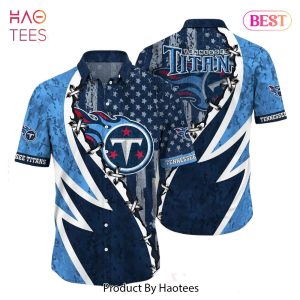 NFL Tennessee Titans Hawaiian Shirt Graphic American Flag Print This Summer Gift For Fans