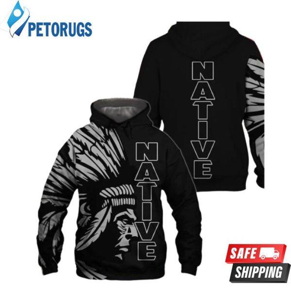 Native American Chief Black 3D Hoodie