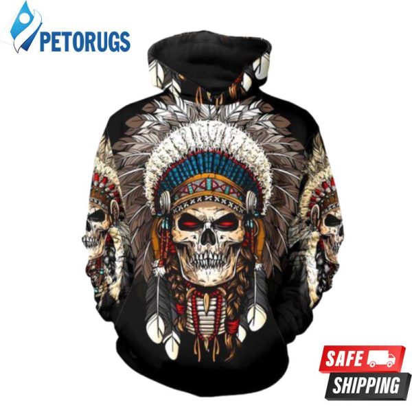 Native American Skull 3D Hoodie