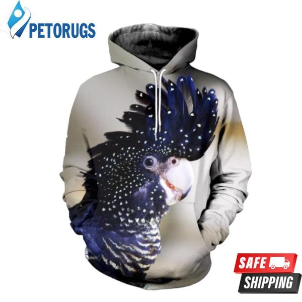 Navy Blue Parrot And Pered Custom Parrot Graphic 3D Hoodie