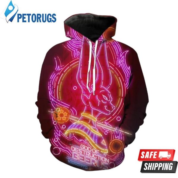 Neon Beerus Ragon Ball Super Neon 3D Hoodie