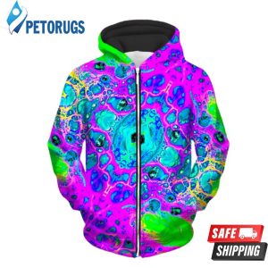 Neon Drip Up 3D Hoodie