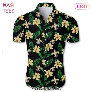 New Orleans Saints Hawaiian Shirt Tropical Flower summer