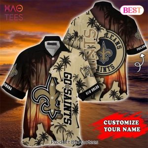 New Orleans Saints Hawaiian Shirt tropical island personalized