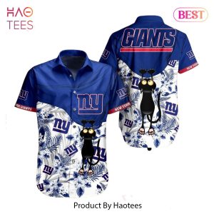 New York Giants NFL Hawaiian Shirt Black Cat Graphic 3D Printed Hawaii Shirt Short Fan Ever