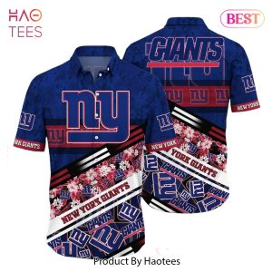 New York Giants NFL Hawaiian Shirt Graphic Tropical Pattern 3D Printed Beach Shirt Summer Gift For Fans