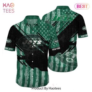 New York Jets NFL Football Hawaiian Shirt Short American Flag Print This Summer Gift For Fans