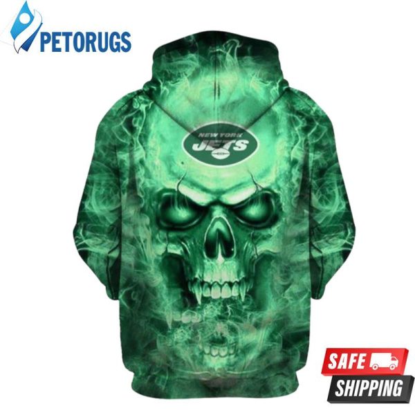 New York Jets Nfl Football Skull 21572 3D Hoodie