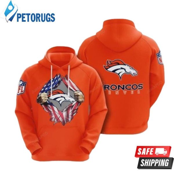 Nfl Denver Broncos American Ripped 2020 3D Hoodie