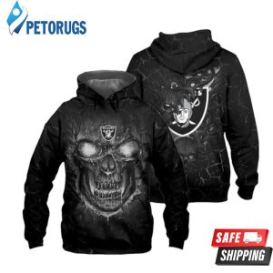 Oakland Raiders Skull 3D Hoodie