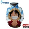 One Piece Monkey D Luffy Blue 3D Hoodie