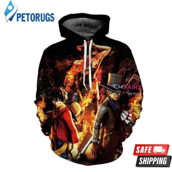 One Piece Monkey D Luffy Sabo Portgasd Ace 3D Hoodie