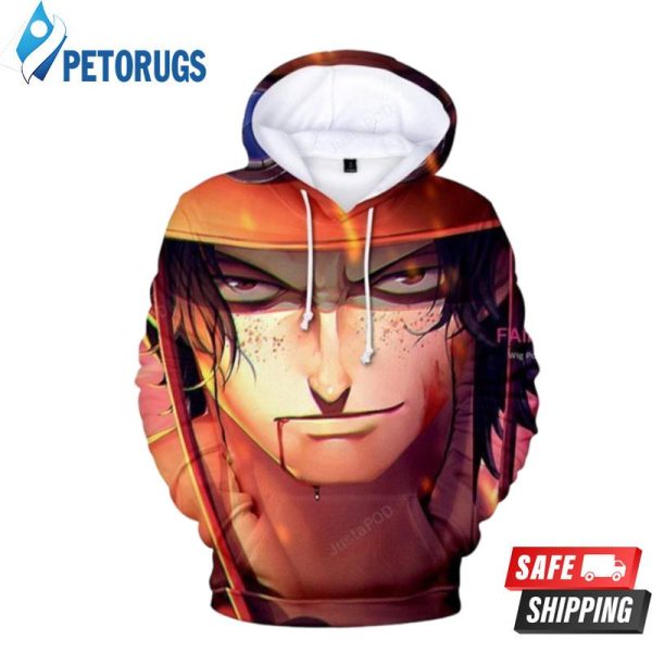 One Piece Portgas D Ace Tangelo Orange 3D Hoodie