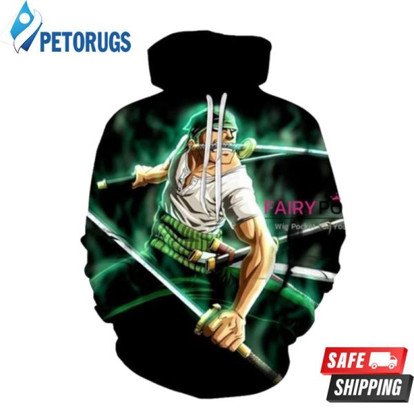 One Piece Roronoa Zoro Black C 3D Hoodie