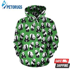 Panda Bear Pattern Themed 3D Hoodie