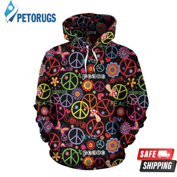 Peace Sign Colorful 3D Hoodie