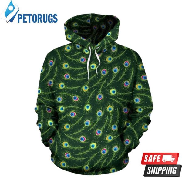 Peacock Feather Green 3D Hoodie