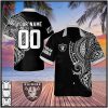 Personalize NFL Las Vegas Raiders Polynesian Tattoo Design Hawaiian Shirt