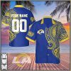 Personalize NFL Los Angeles Rams Polynesian Tattoo Design Hawaiian Shirt