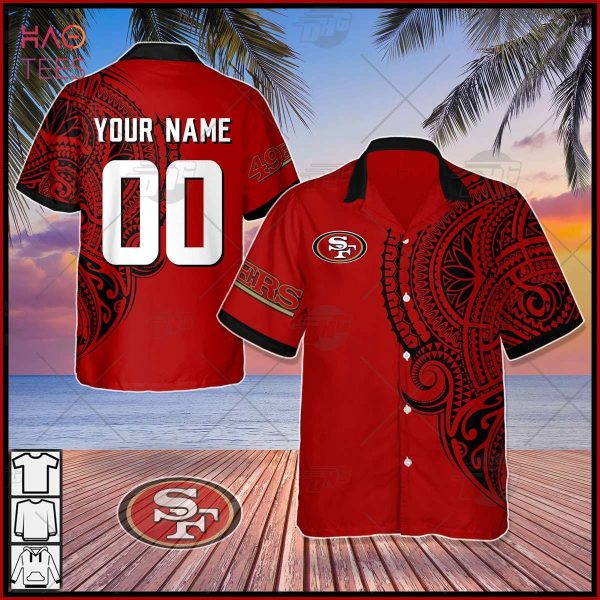 Personalize NFL San Francisco 49ers Polynesian Tattoo Design Hawaiian Shirt