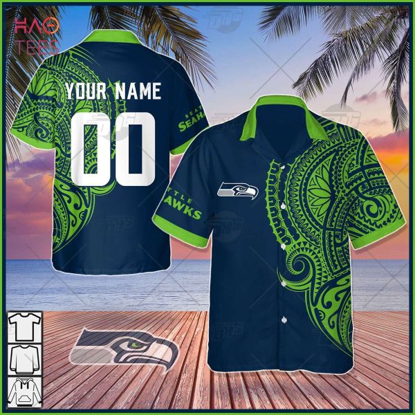 Personalize NFL Seattle Seahawks Polynesian Tattoo Design Hawaiian Shirt