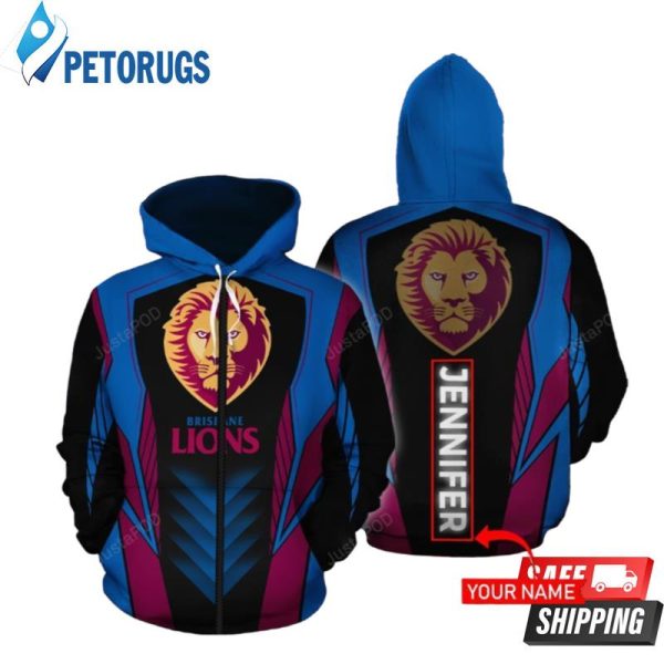 Personalized Afl Brisbane Lions Custom Name 3D Hoodie