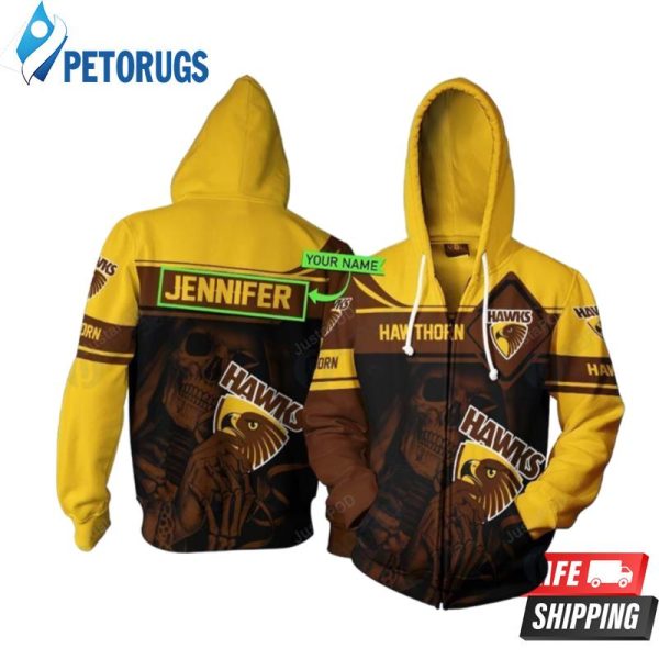 Personalized Afl Hawthorn Custom Name 3D Hoodie