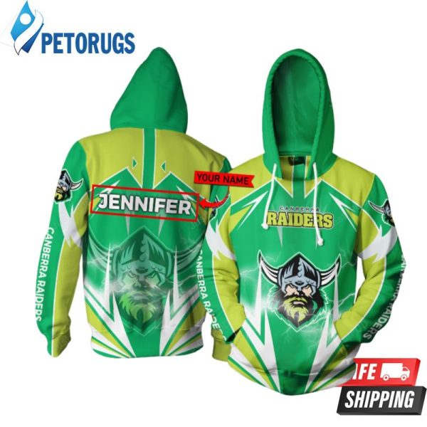 Personalized Canberra Raiders Lightning Custom Name 3D Hoodie