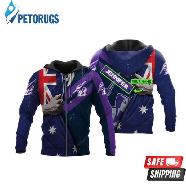 Personalized Melbourne Storm Hand Custom Name 3D Hoodie