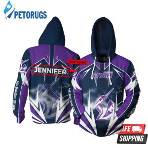 Personalized Melbourne Storm Lightning Custom Name 3D Hoodie