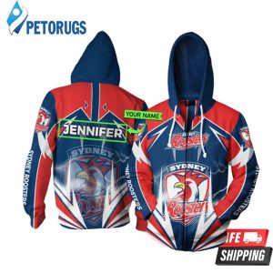 Personalized Sydney Roosters Lightning Custom Name 3D Hoodie