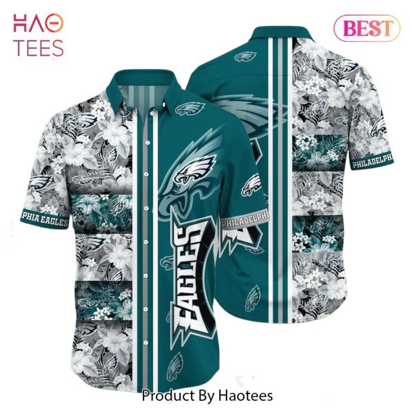 Philadelphia Eagles NFL Graphic Tropical Pattern Hawaiian Shirt 3D Printed Beach Shirt Summer Gift For Fans