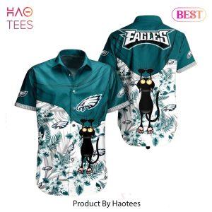 Philadelphia Eagles NFL Hawaiian Shirt Black Cat Graphic 3D Printed Hawaii Shirt Short Fan Ever