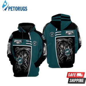 Philadelphia Eagles Nfl Football Skull Death Philadelphia Eagles Philadelphia Eagles 3D Hoodie