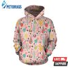 Pink Cactus Pattern 3D Hoodie