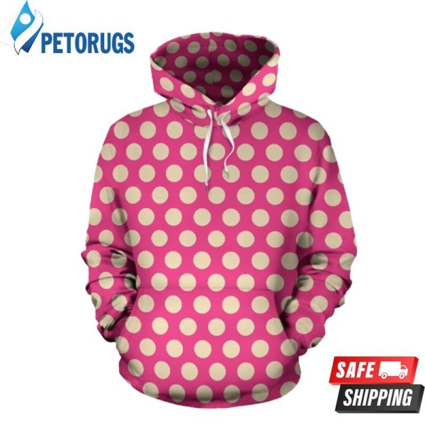 Pink White Polka Dot Pattern 3D Hoodie