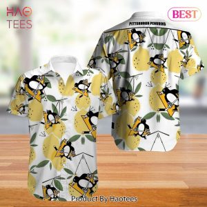 Pittsburgh Penguins Hawaiian Shirt Tropical Flowers summer for fans