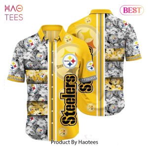 Pittsburgh Steelers NFL Graphic Tropical Pattern Hawaiian Shirt 3D Printed Beach Shirt Summer Gift For Fans