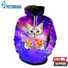 Pizza Taco Cat In Space 3D Hoodie