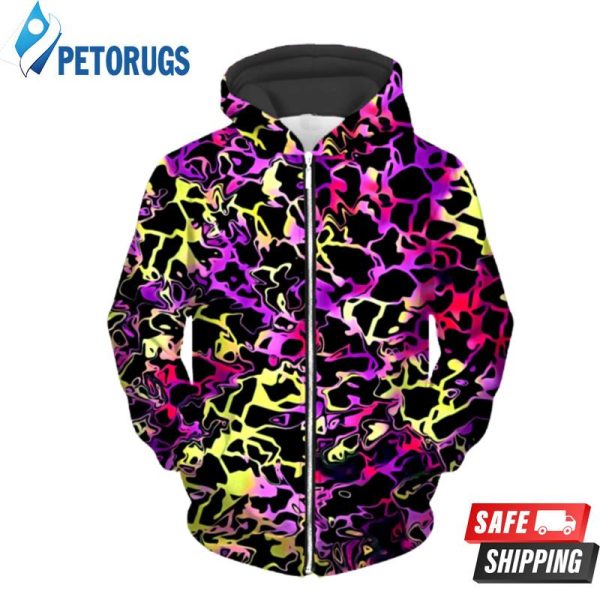 Psychedelic Rainbow Leopard Up 3D Hoodie